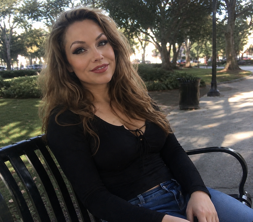 a trans woman sit in park